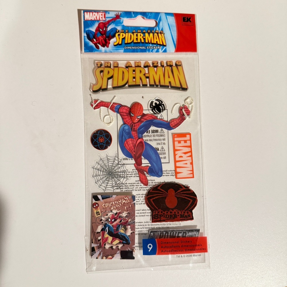 Marvel The Amazing Spider-Man Dimensional Stickers 2006 EK Success Jolee's 9pc